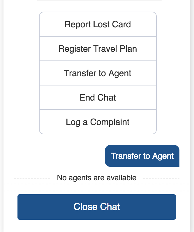 Transfer to a live agent from bot