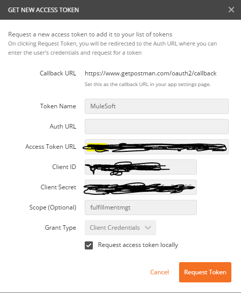 Connection using postman