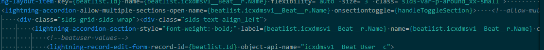 Here In html I am using lightning accordion ..on click of that section i want to get Id of that section name so that i can use that id in apex for fetching records...this section I am using for each