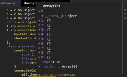 Showing objects in chrome debugger are empty