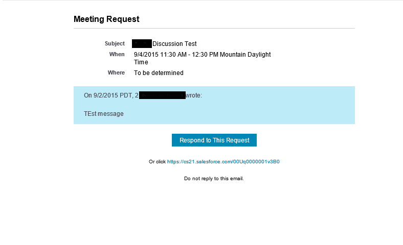 Meeting Request Screenshot