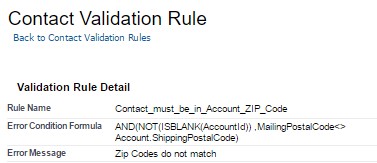 Contact Validation Rule task