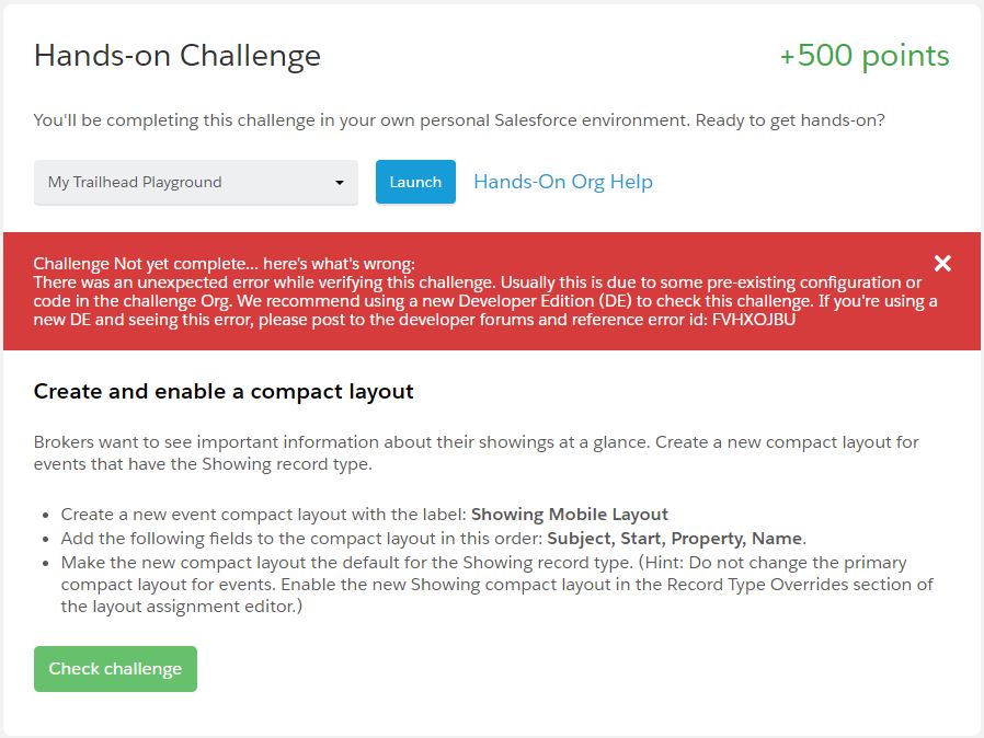 challenge verification error message