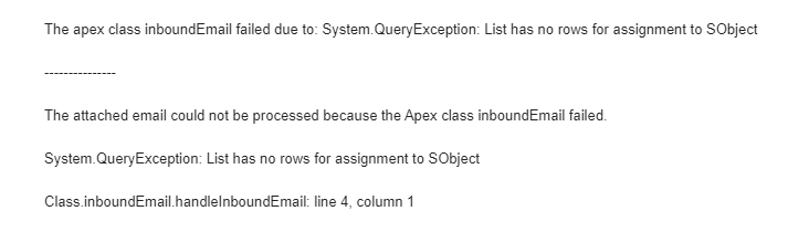 List has no rows for assignment to SObject