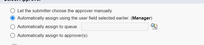 Select automatically assignment to manager for step 1 from approval steps