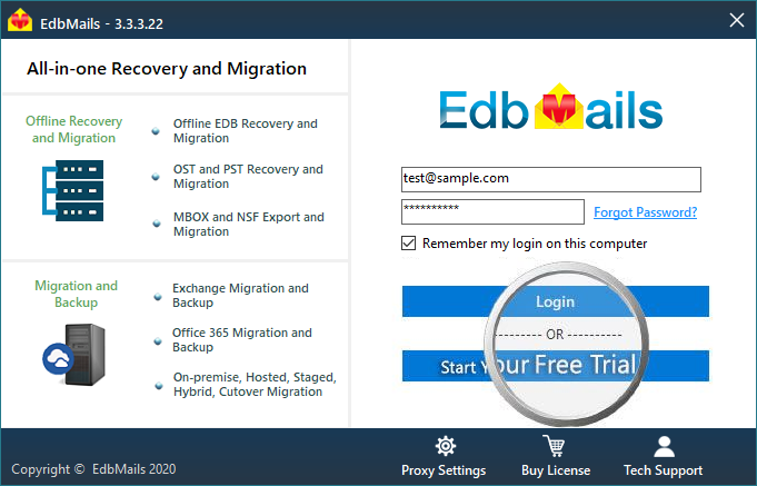 EdbMails All-in-one Recovery and migration