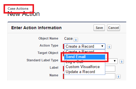 Case-Specific Send Email Action